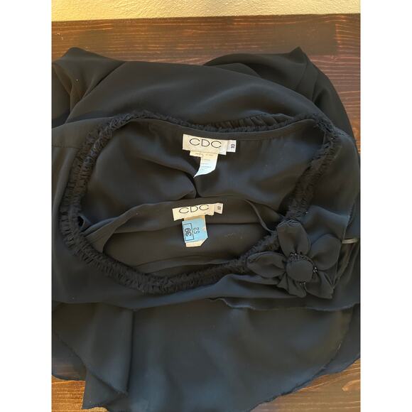 VTG CDC Dress Black 10 Sheer 2 Layers Asymmetrical Whimisgoth Dark Fairy - Picture 10 of 16